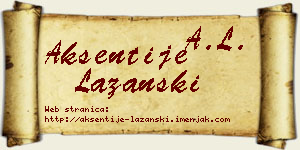 Aksentije Lazanski vizit kartica